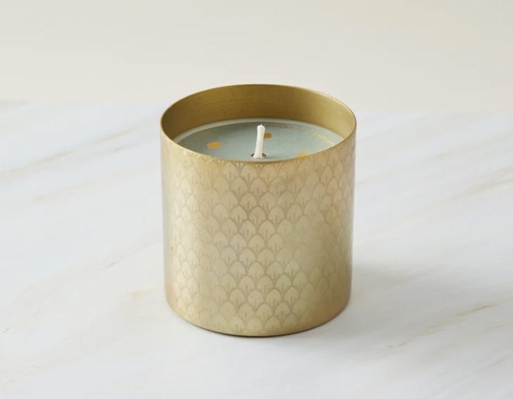 Candlefish No. 9 Engraved Scales Candle, Sage Green (3.75 oz) - Essentially Charleston