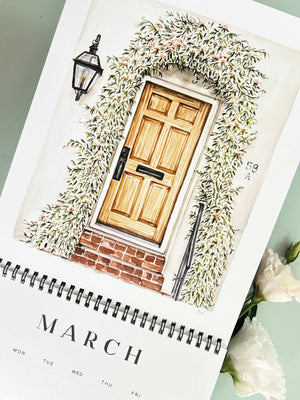 2025 Wall Calendar: A Collection of Charming Front Doors by Texture Design - Essentially Charleston