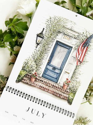 2025 Wall Calendar: A Collection of Charming Front Doors by Texture Design - Essentially Charleston