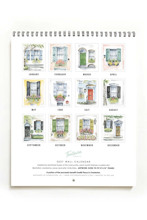 2027 Flower Boxes of Charleston Wall Calendar by Texture Design - Essentially Charleston