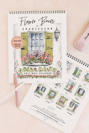 2027 Flower Boxes of Charleston Wall Calendar by Texture Design
