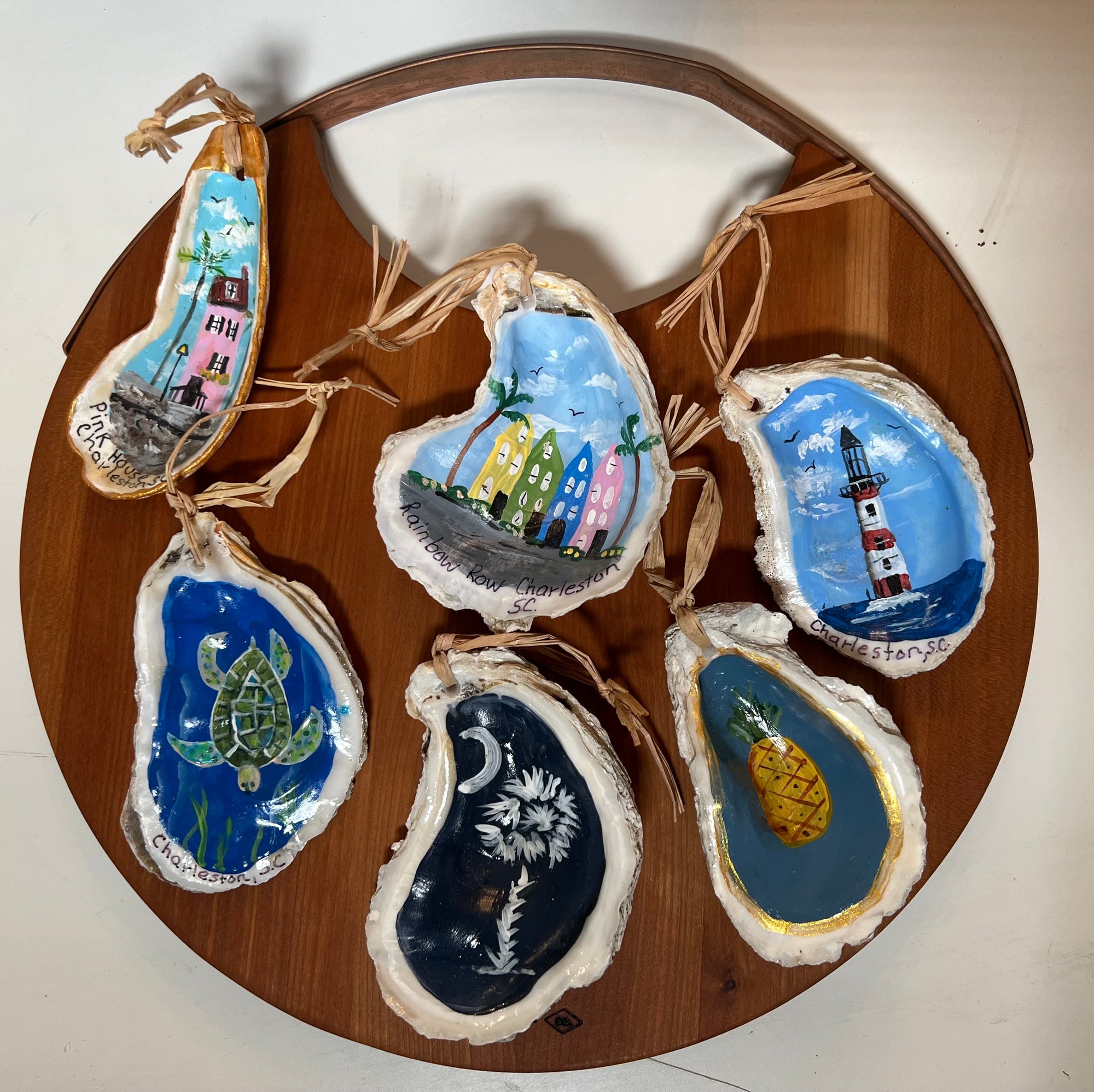 Hand Painted Oyster Shell Ornaments