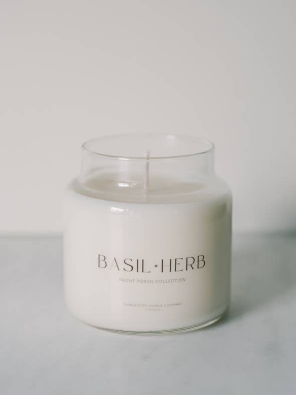 Basil + Herb Soy Candle | Charleston Candle Co. (16 oz.) - Essentially Charleston