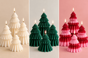 Beeswax Modern Retro Pillar Christmas Tree Candle : Cream - Essentially Charleston