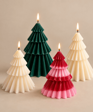 Beeswax Modern Retro Pillar Christmas Tree Candle : Cream - Essentially Charleston