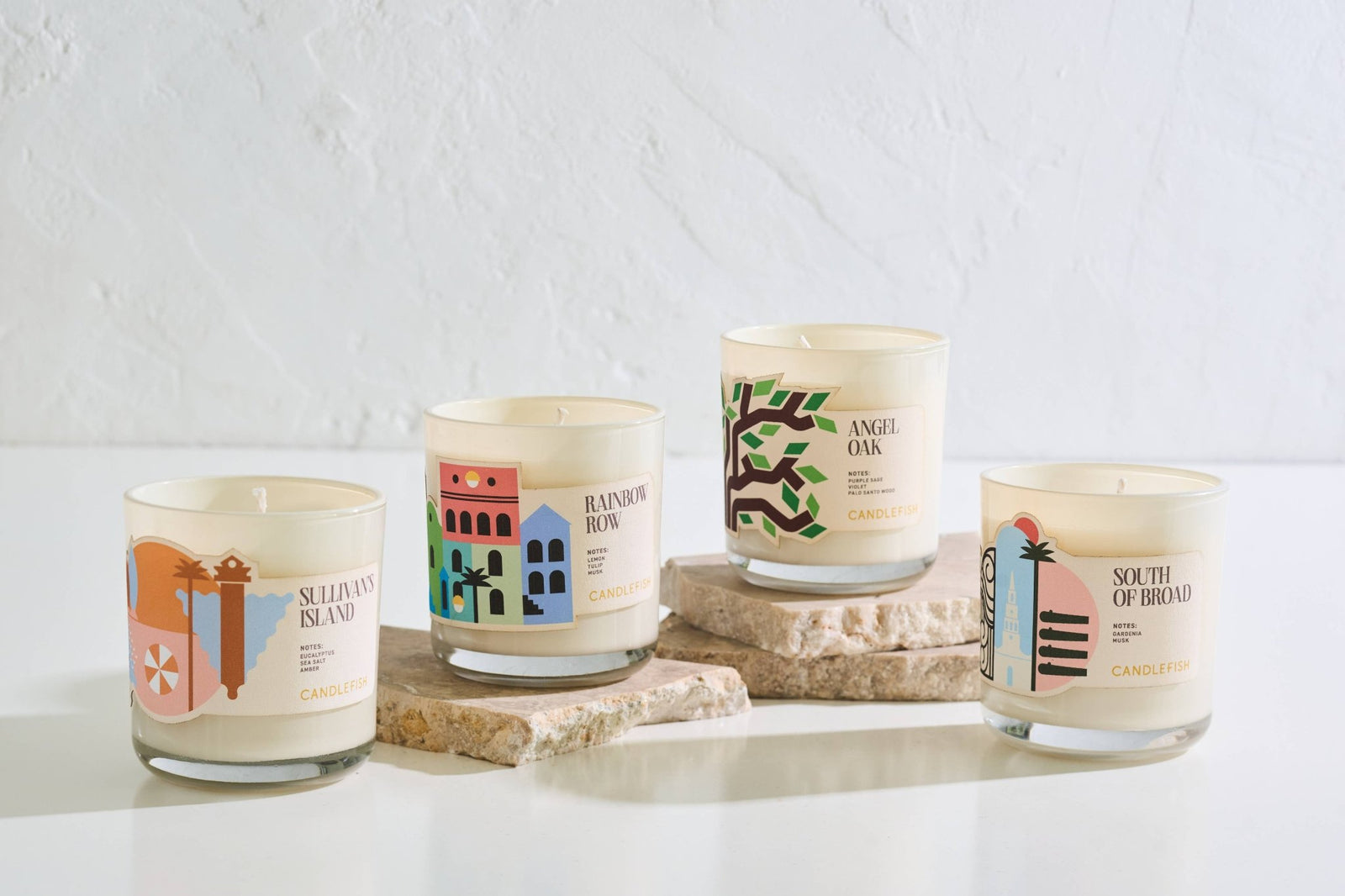 Candlefish Landmark Rainbow Row 12 oz - Essentially Charleston