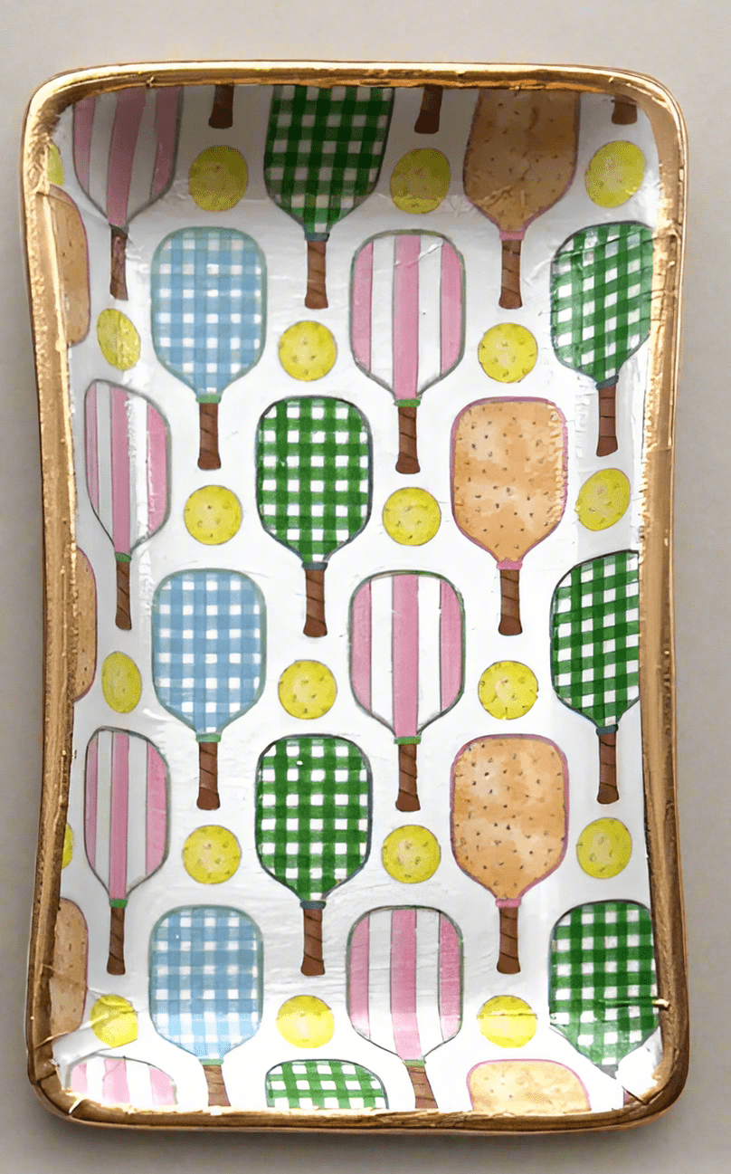 Ceramic Jewelry Tray: Pickleball Rackets - Essentially Charleston
