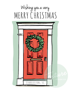 Charleston Christmas Door Card by Texture Design - Essentially Charleston