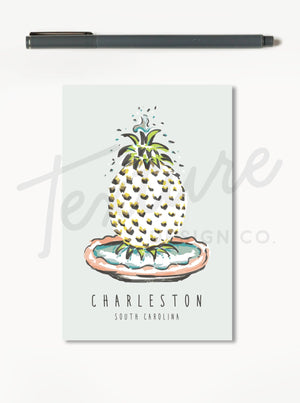 Charleston Pineapple Fountain Postcard - Essentially Charleston