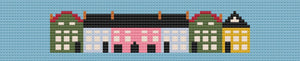 Charleston Rainbow Row Handstitched Needlepoint Key Chain by Charleston Belt - Essentially Charleston