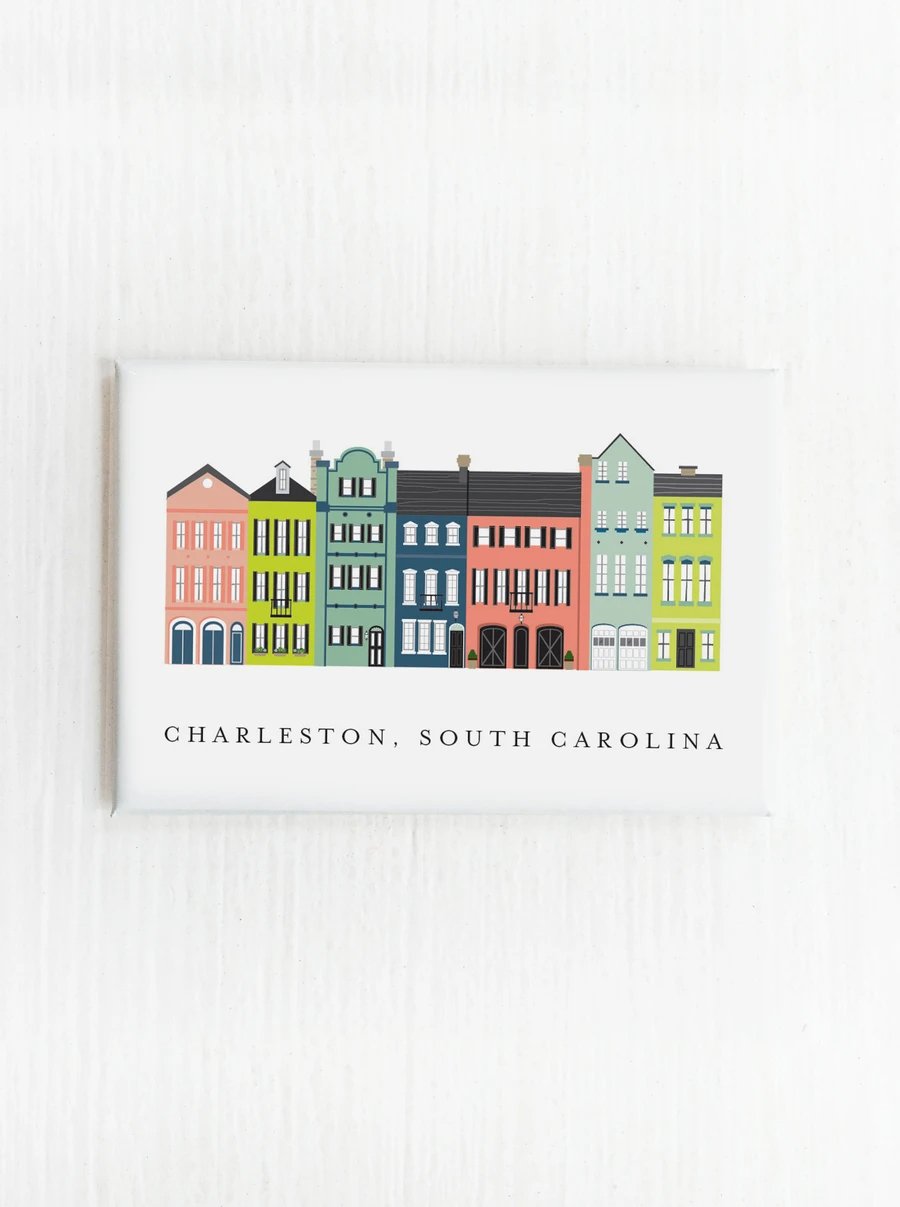 Charleston Rainbow Row Magnet - Essentially Charleston