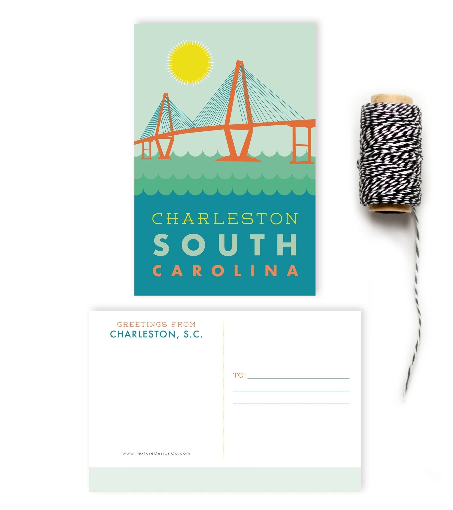 Charleston Ravenel Bridge Postcard by Texture Design - Essentially Charleston