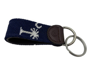 Crescent Moon and Palmetto Handstitched Needlepoint Key Chain by Charleston Belt - Essentially Charleston
