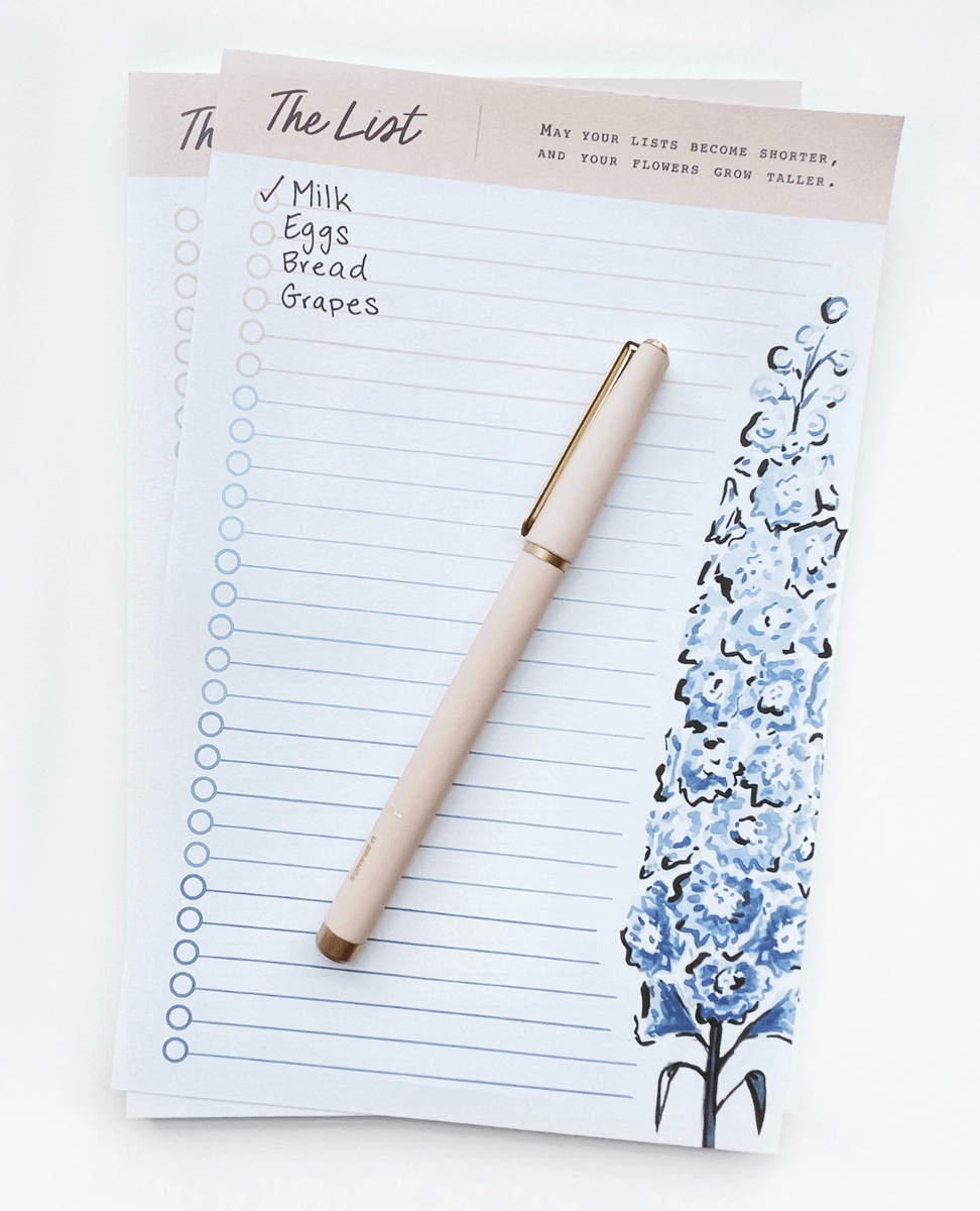 Delphinium Floral Notepad by Texture Design - Essentially Charleston