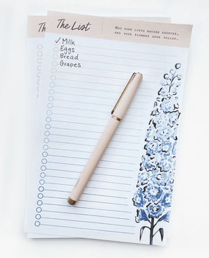 Delphinium Floral Notepad by Texture Design - Essentially Charleston