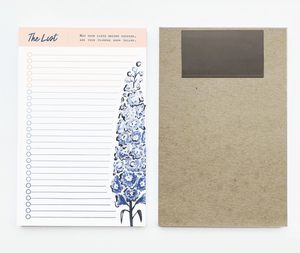 Delphinium Floral Notepad by Texture Design - Essentially Charleston