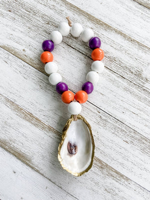 Game Day Oyster Shell Bottle Bracelet or Ornament - Clemson - Essentially Charleston