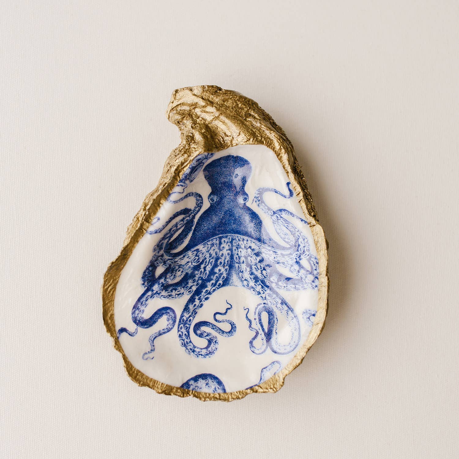 Grit & Grace Decoupage Oyster Jewelry Dish: Octopus (XL) - Essentially Charleston