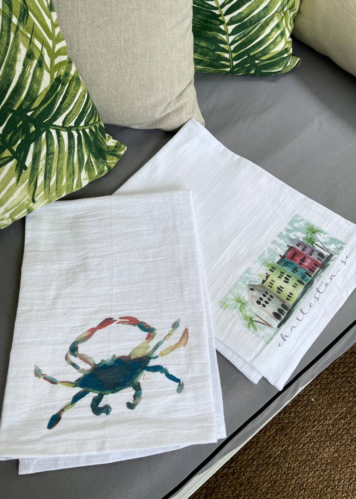 Half - Pint Designs Crab Tea Towel - Essentially Charleston