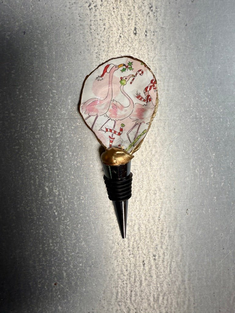 Holiday Bottle Stopper: Flamingos - Essentially Charleston