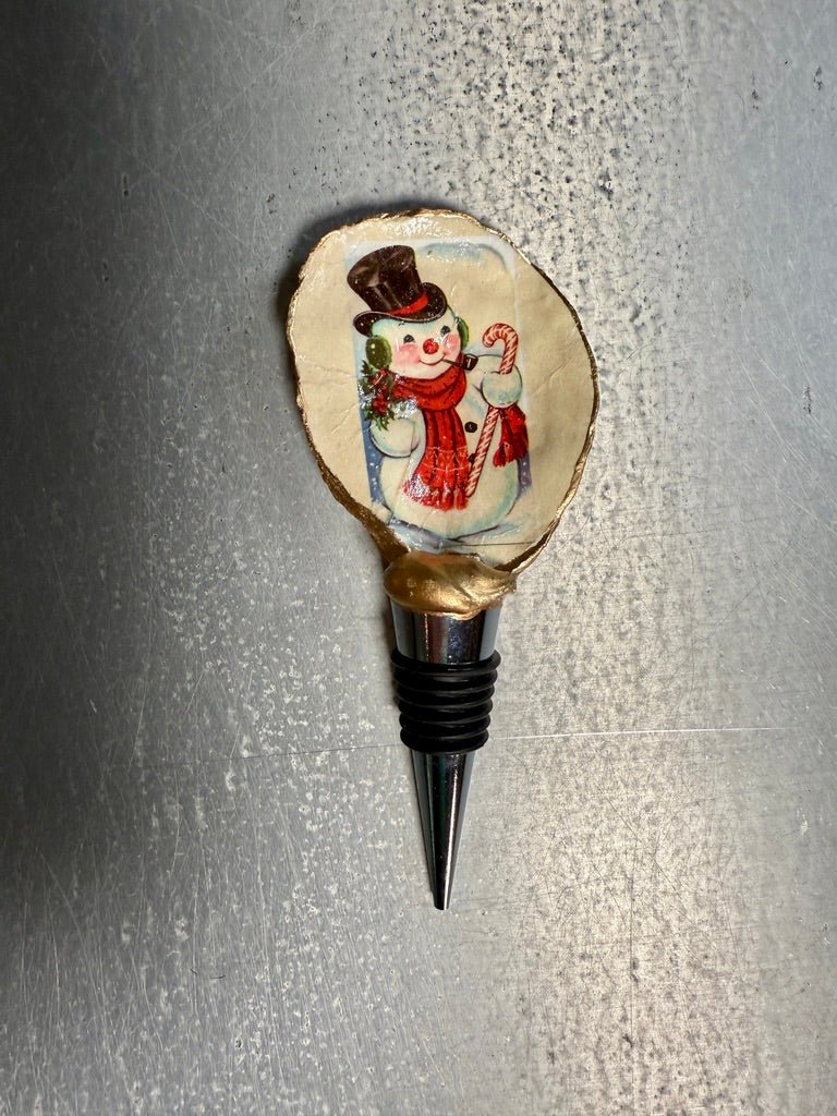 Holiday Bottle Stopper: Snowman - Essentially Charleston