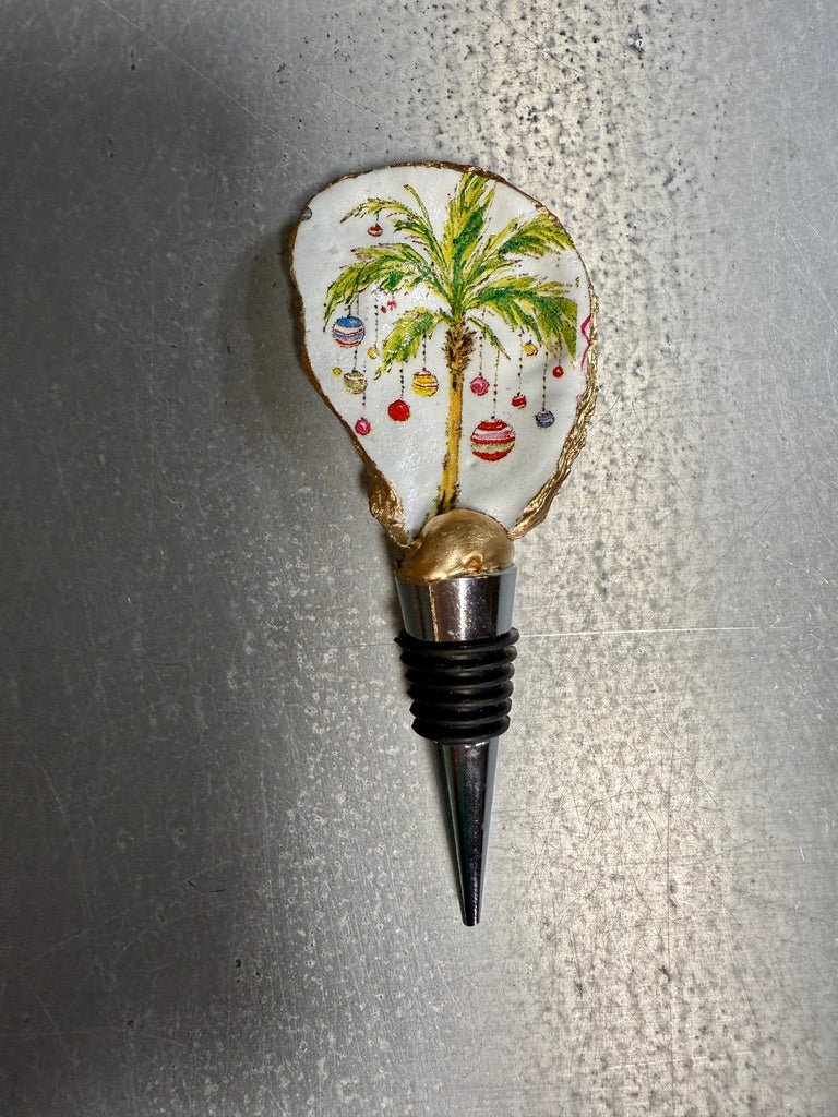 Holiday Wine Stopper: Ornament Palm - Essentially Charleston