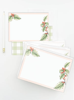 Holly Berry Flat Cards by Texture Design (Set of 8) - Essentially Charleston