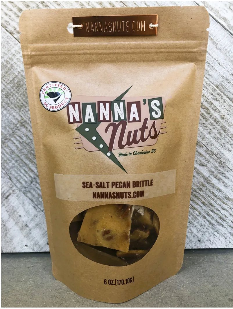 Nanna's Nuts Sea Salt Pecan Brittle (6 ounces) - Essentially Charleston