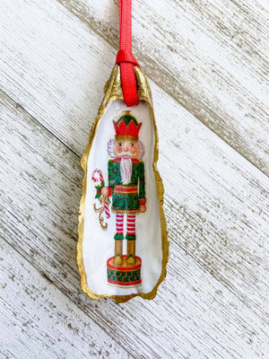 Nutcracker Oyster Shell Ornament: Gold with Ornament - Essentially Charleston