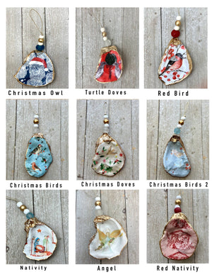 Oyster Ornaments - Decoupage Christmas Designs: 1st Christmas - Essentially Charleston