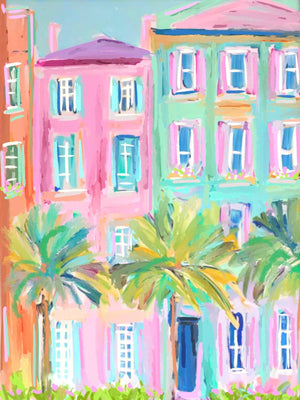 Rainbow Homes Art Print by Rebecca Illustrated: 8x10 - Essentially Charleston