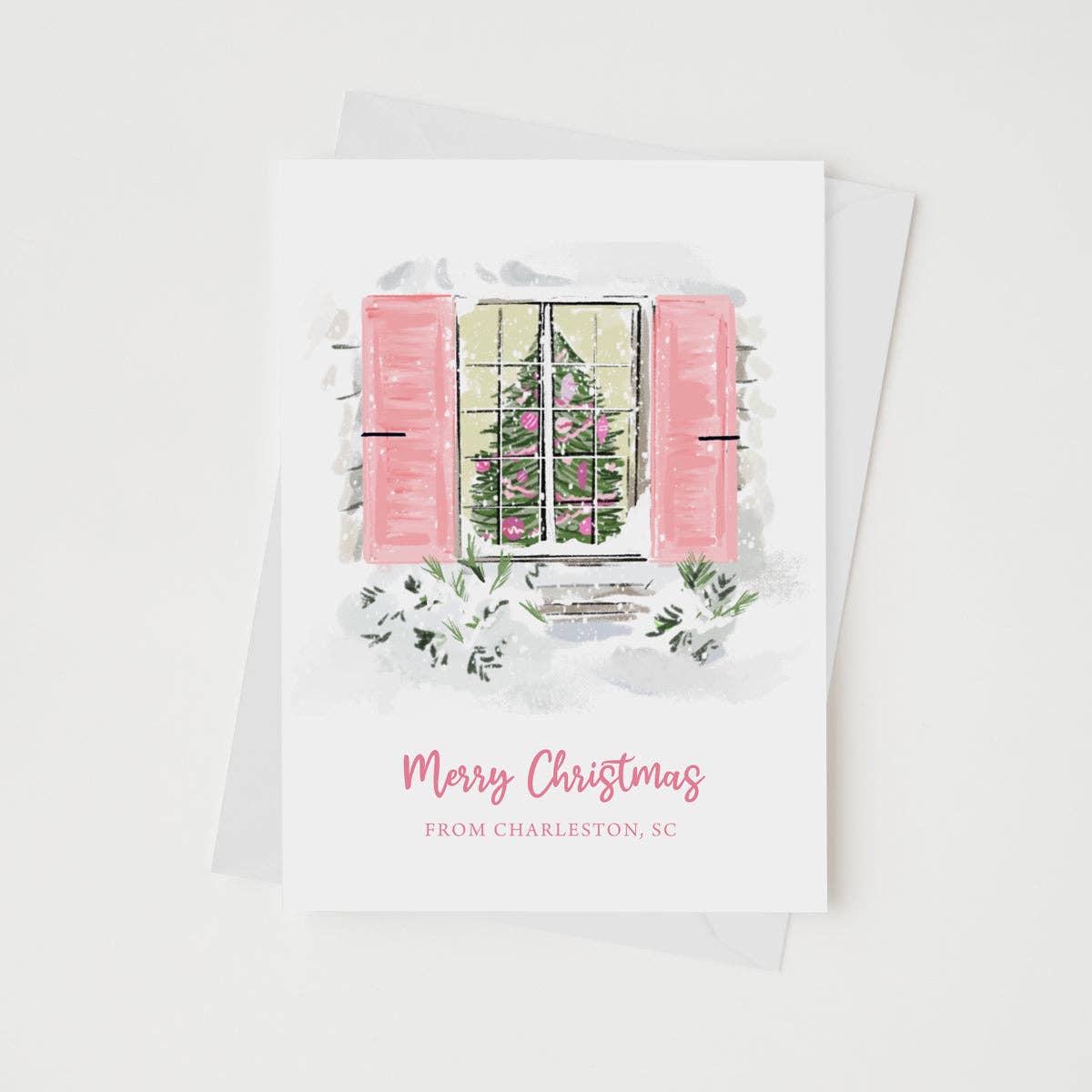 Rebecca Illustrated Christmas Window Card - Essentially Charleston