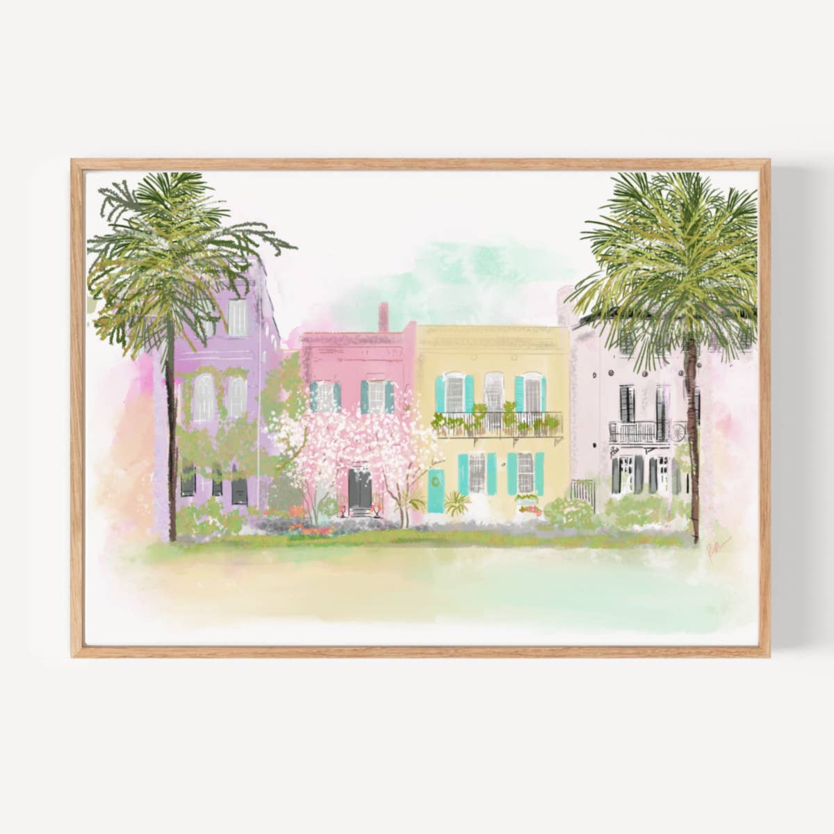 Rebecca Illustrated "Rainbow Row" Art Print: 8x10 - Essentially Charleston
