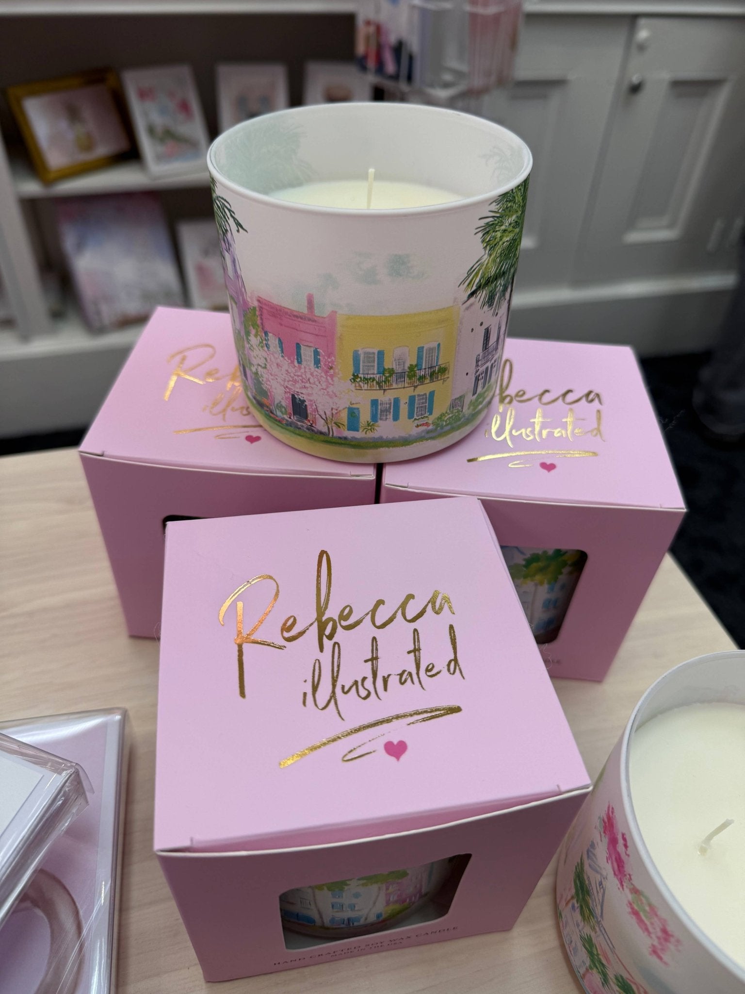 Rebecca Illustrated Rainbow Row Candle - Essentially Charleston