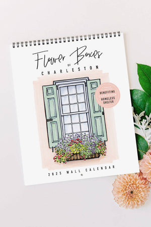 Texture Design 2025 Flower Boxes of Charleston Wall Calendar - Essentially Charleston