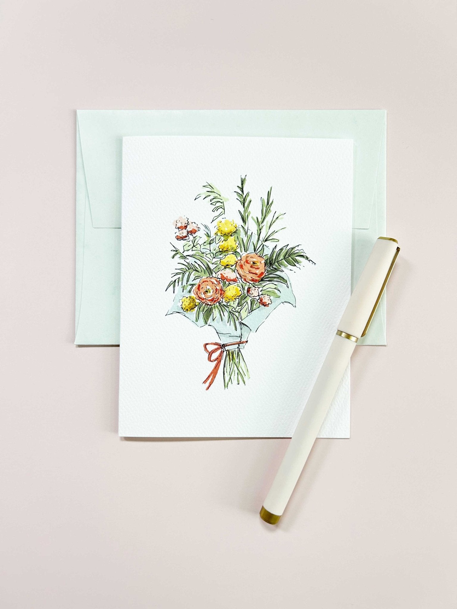 The Flower Bouquet Greeting Card by Texture Design - Essentially Charleston