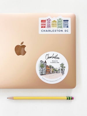 Watercolor Rainbow Row Sticker by Texture Design - Essentially Charleston