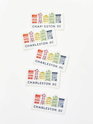 Watercolor Rainbow Row Sticker by Texture Design - Essentially Charleston