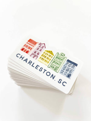 Watercolor Rainbow Row Sticker by Texture Design - Essentially Charleston