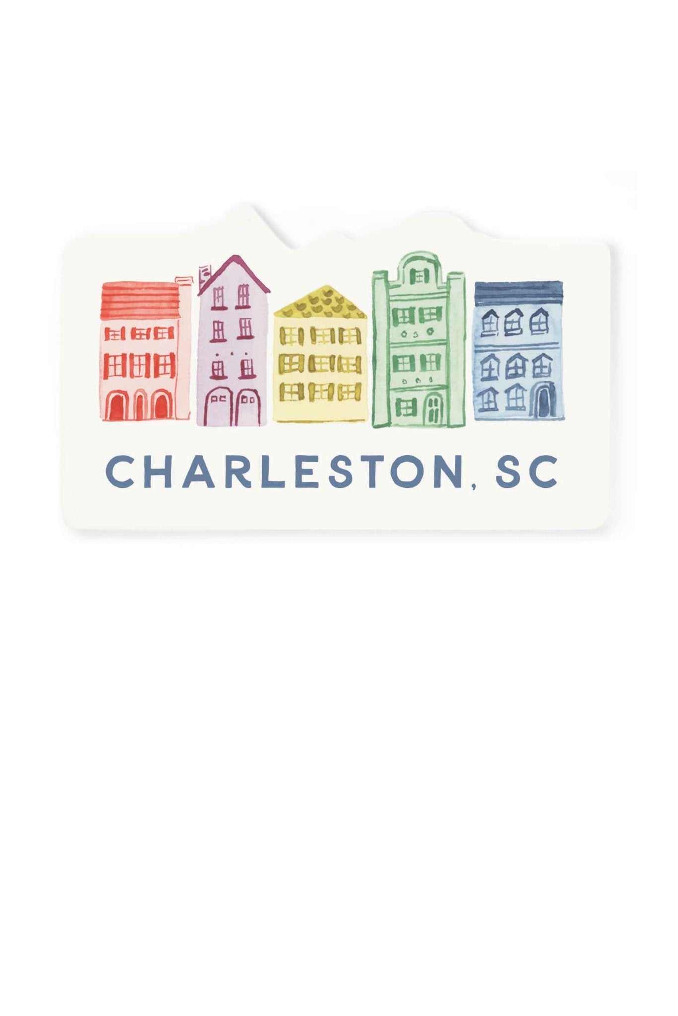 Watercolor Rainbow Row Sticker by Texture Design - Essentially Charleston