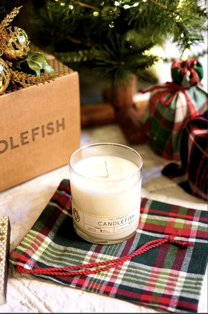 Candlefish Limited-Edition Holiday Jar No. 4 with Green Plaid Bag - Essentially Charleston