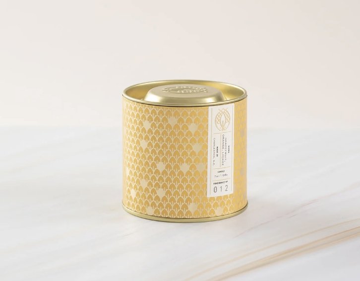 Candlefish No. 12 Yellow Tin w/ Embossed Lid (7 oz) - Essentially Charleston