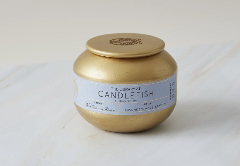 Candlefish No. 25 Gold Tin Candle (7.5 oz) - Essentially Charleston