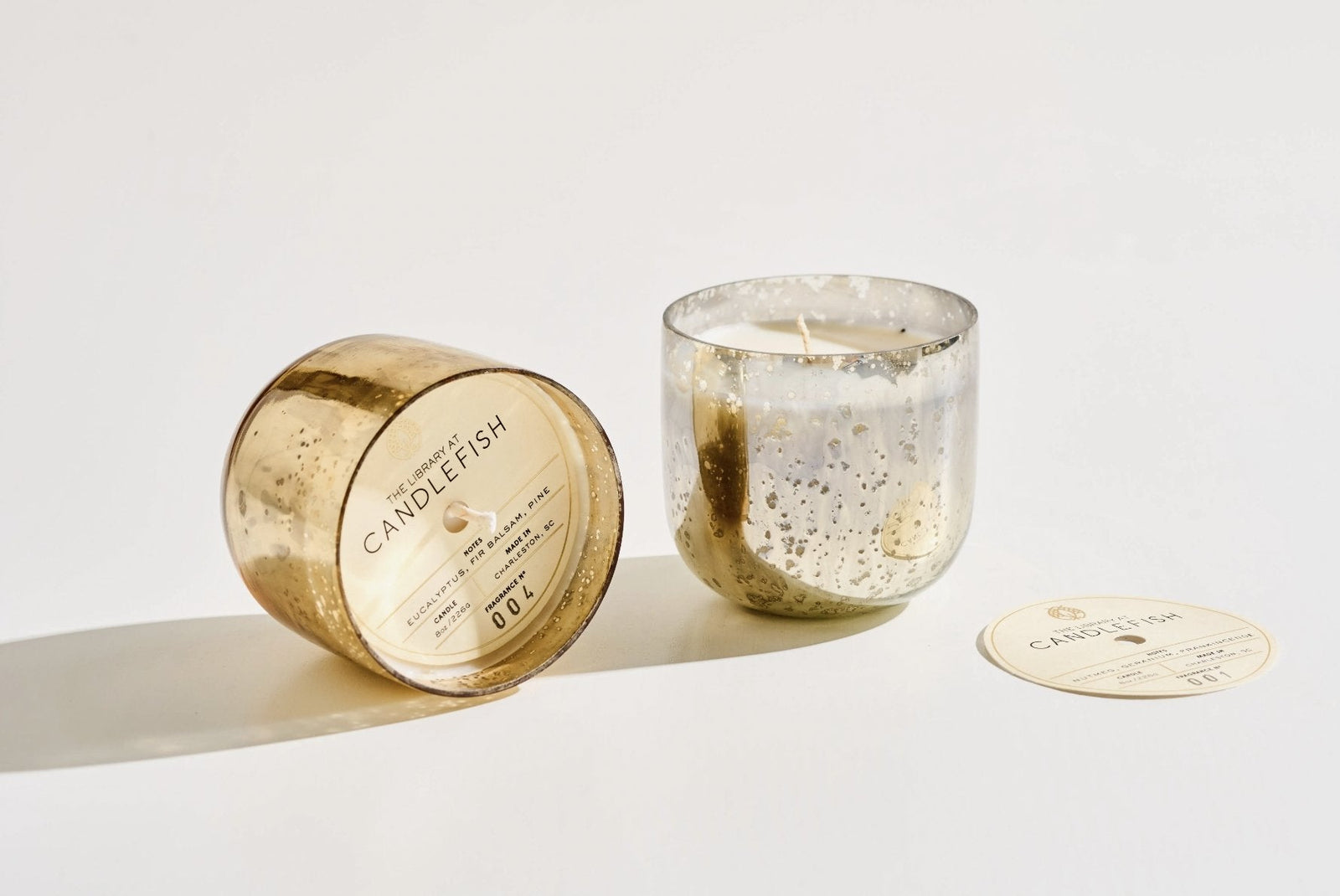 Candlefish No. 4 Mercury Glass Candle 8 oz (Gold) - Essentially Charleston