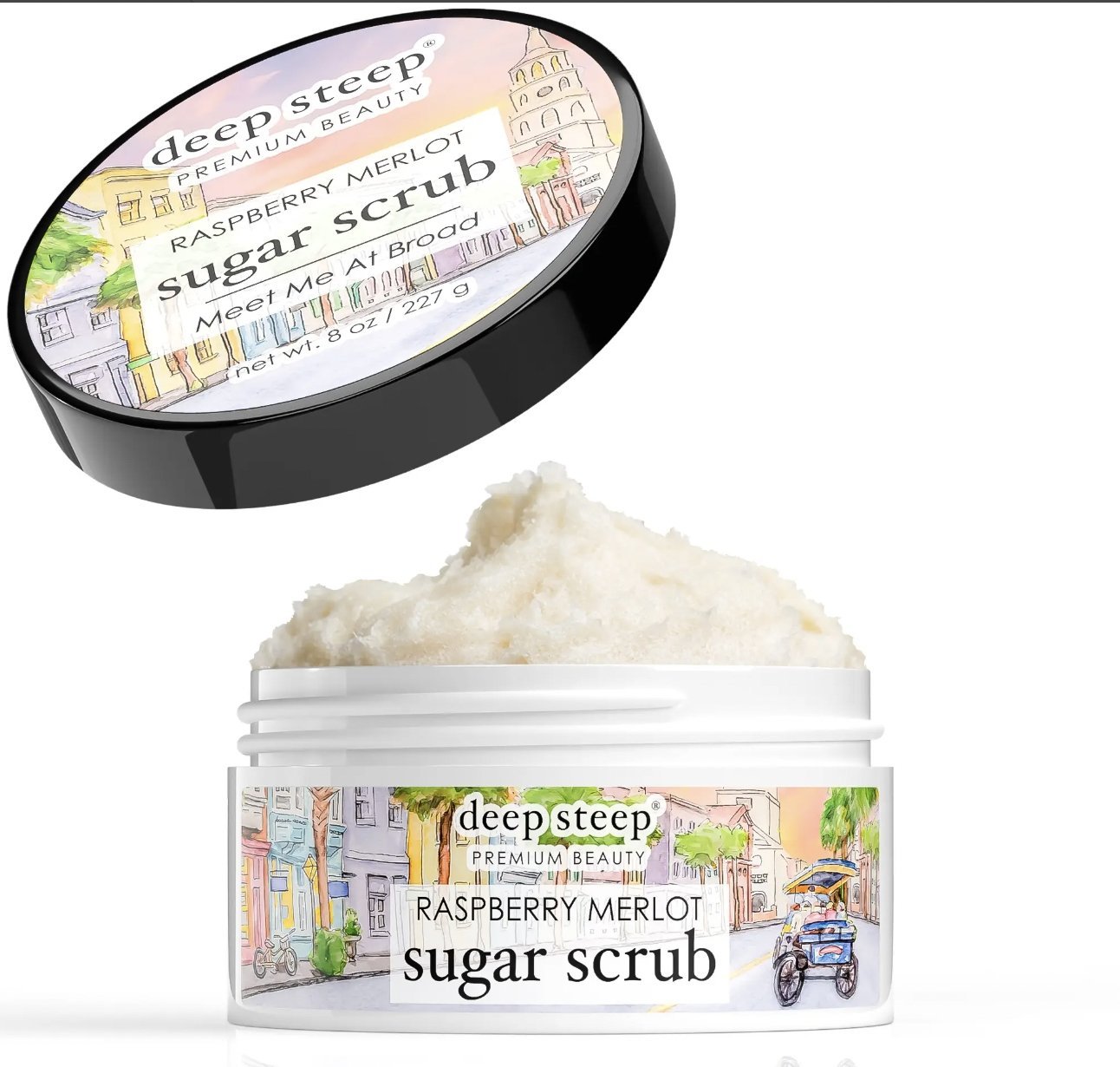 Deep Steep Charleston Collection: Meet Me at Broad Raspberry Merlot Sugar Scrub - Essentially Charleston