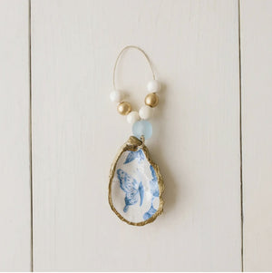 Grit and Grace Decoupage Oyster Shell Ornament or Napkin Ring: Butterfly - Essentially Charleston
