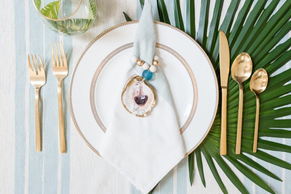 Grit & Grace Gilded Oyster Shell Napkin Ring - Essentially Charleston