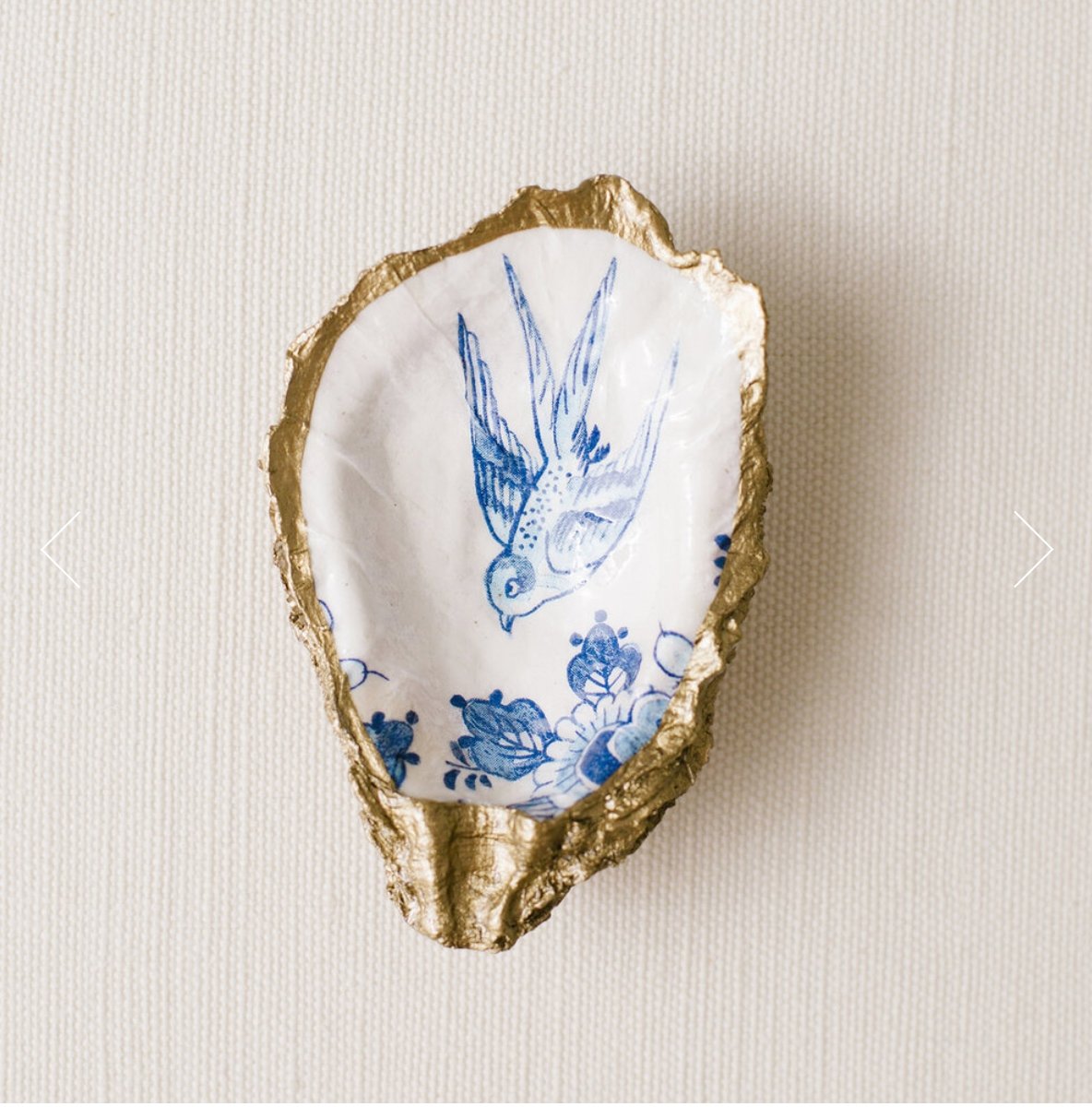 Grit & Grace Oyster Jewelry Dish: Blue Bird - Essentially Charleston