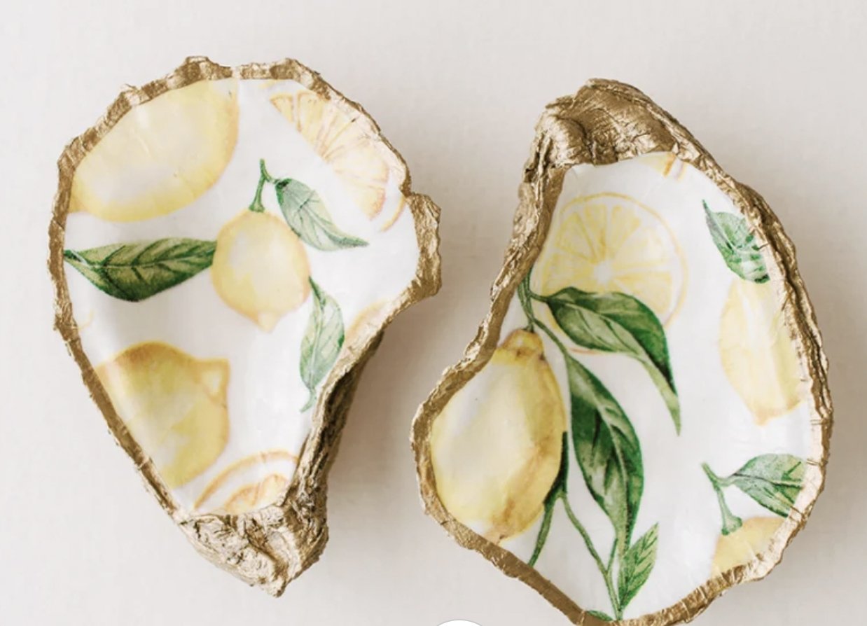 Grit & Grace Oyster Jewelry Dish: Lemonade - Essentially Charleston