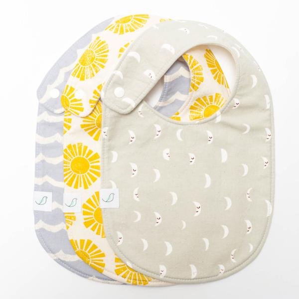 Hemming Birds Charlie Bib Set of 3 (Ocean + Sunny Day + Happy Moons) - Essentially Charleston